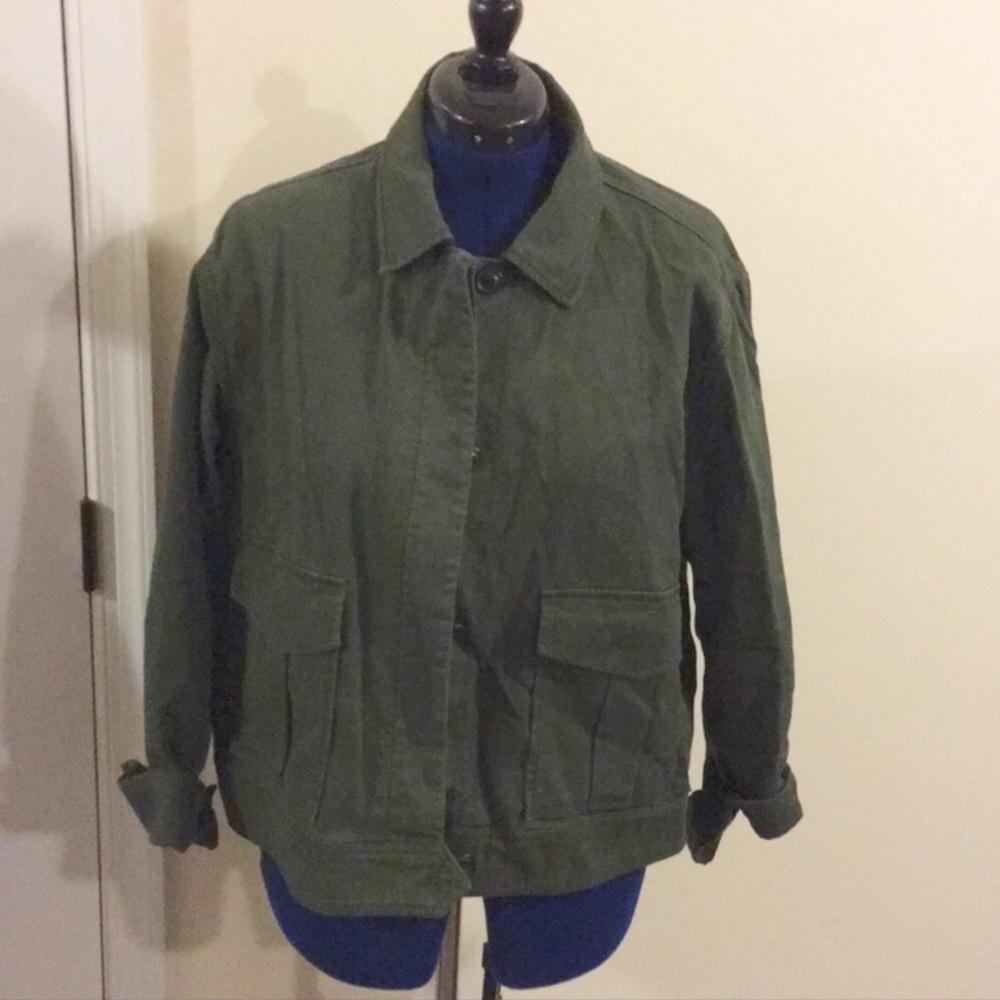 GAP green cotton utility jacket xxl